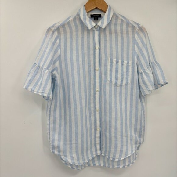 Lord  Taylor Linen Striped Vertical BlouseButton Up Size Small - Picture 3 of 8